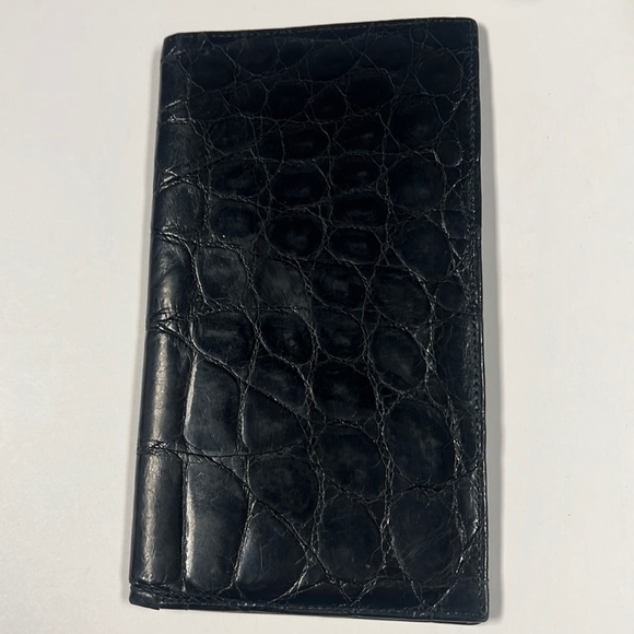 Genuine Alligator Skin Bifold Leather Long Wallet - Picture 1 of 9